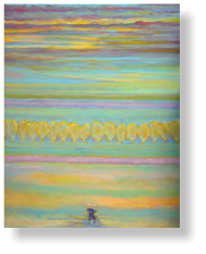 SUNSET LABRADOR 80 : 100 cm acrylic paint, canvas