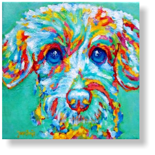 DOG PORTRAIT FLEUR -2  70 : 70 cm acrylic paint, canvas
