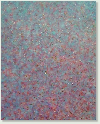 BLOSSOM SKINS 1-2 80 :100 cm, acrylic paint, dried herbs, gold pigment, linen