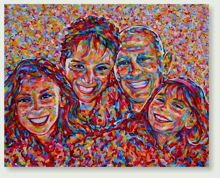 commissioned FAMILY PORTRAIT 100 : 150 cm, acrylic paint, linen