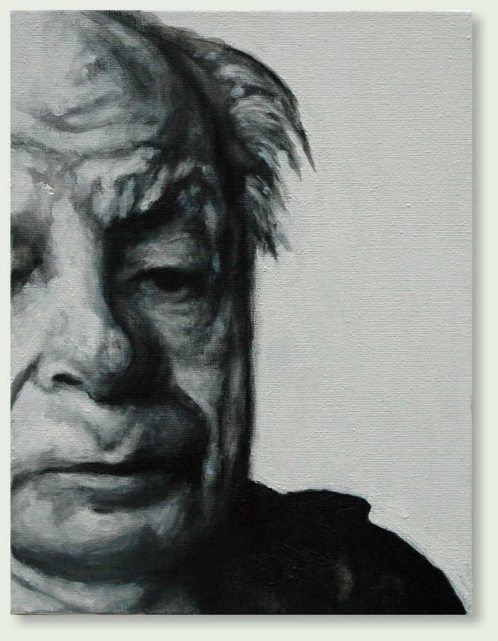 commissioned by Seph Itz PORTRAIT of HERB VOGEL 30 : 40 cm acrylic paint, charcoal, linen